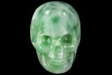 Polished White and Green Agate Skull #112372-1